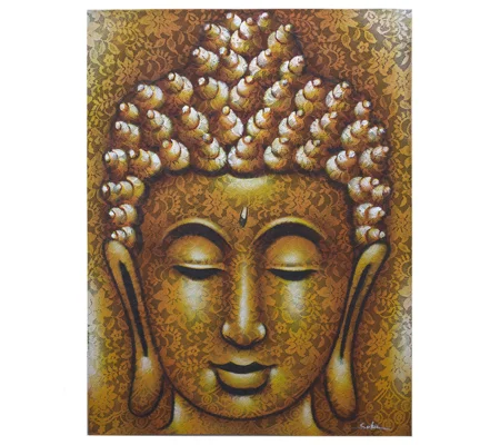 Buddha Painting - Gold Brocade Detail