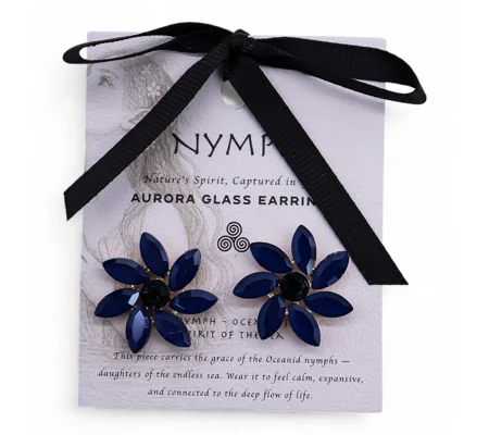 Royal Blue - Vintage Glass - Flowers - Earrings