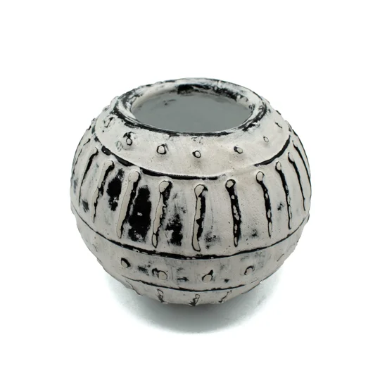 Greek Bubble Clay Plant Pot - Cream 10cm