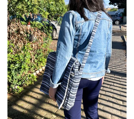 Soft Banjar Laptop Bag - Blue Strips
