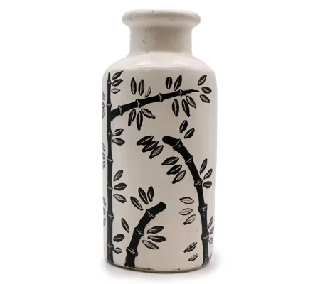 Bamboo Motif Straight Vase - Natural