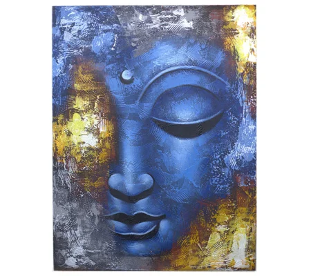 Buddha Painting - Blue Face Abstract