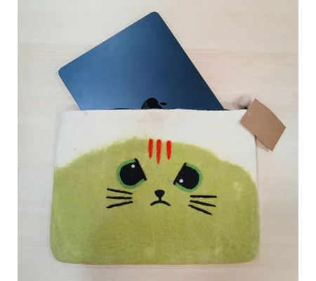 Felt Laptop Pouch (up to 14") - Grumpy Cat
