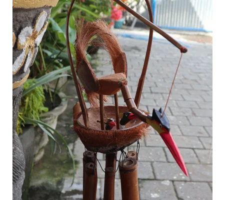 Bamboo Windchime - Natural finish - Mother & Chicks