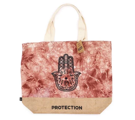 All Natural Bag - Terracotta Stonewash - Hamsa - Protection