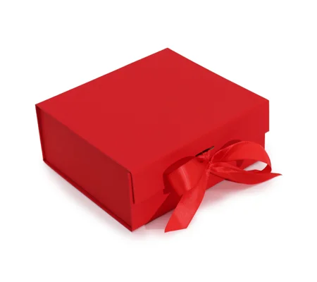 Flat Pack Gift Box - Medium Square (20x18.2x8cm) - Red