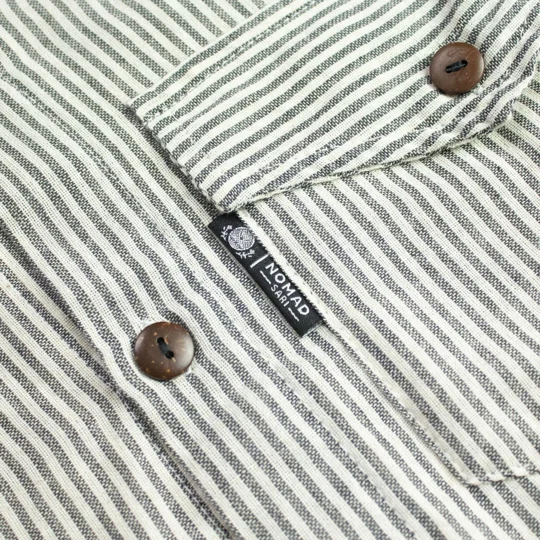Nomad Sari Grandad Shirt - Grey Stone - Medium