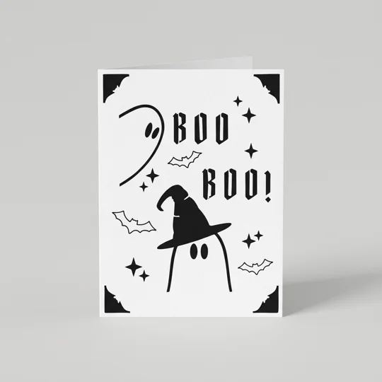 Ghost & Bats "Boo Boo!" Halloween Card