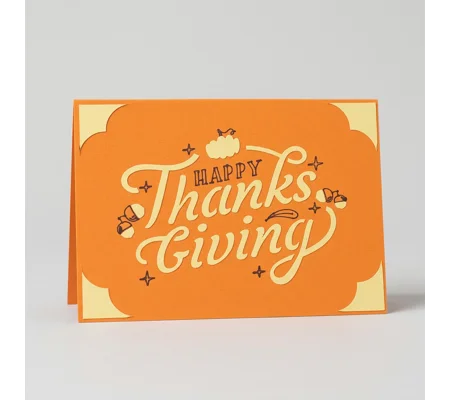 "Happy Thanksgiving" Pumpkin Card