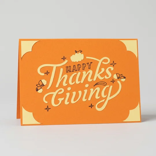 "Happy Thanksgiving" Pumpkin Card