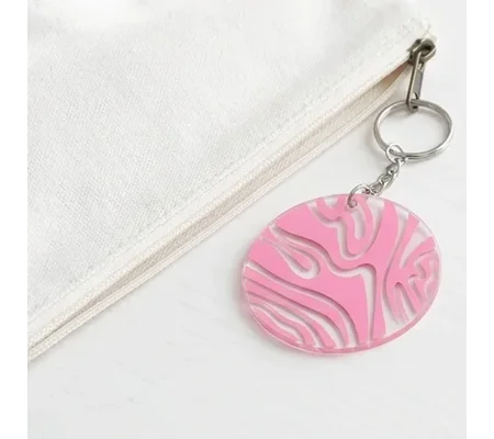 Pink Abstract Swirl Acrylic Keychain