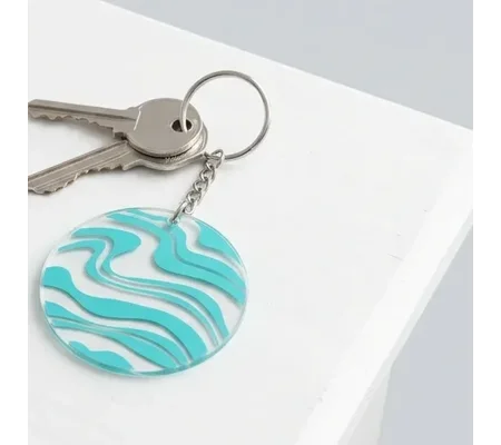 Abstract Swirl Clear Acrylic Keychain