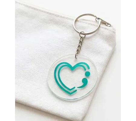 Semicolon Heart Mental Health Awareness Keychain
