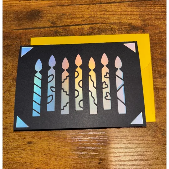 Iridescent Birthday Candles Card