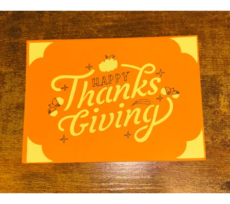 "Happy Thanksgiving" Pumpkin Card