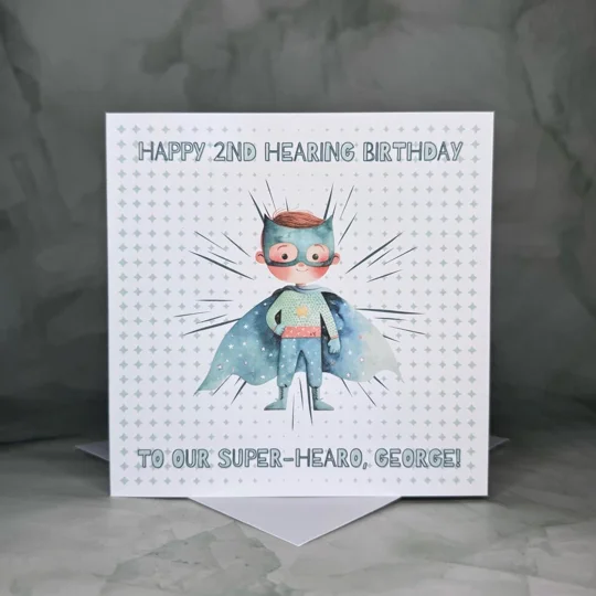 Happy Hearing Birthday Card: Cochlear Implant, Hearing Aid