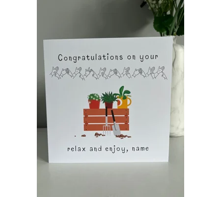 BSL Retirement Card: Gardening Theme, British Sign Language