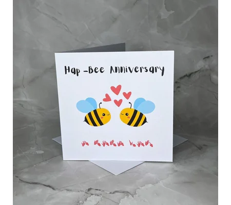 Anniversary Card, BSL, British Sign, Funny, Bee, Husband, Wife, Partner, Boyfriend, Girlfriend, Deaf