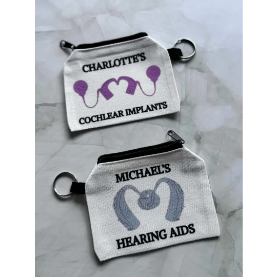 Cochlear Implant/Hearing Aid Personalised Medical Storage Bag with Optional Emergency Contact Detail