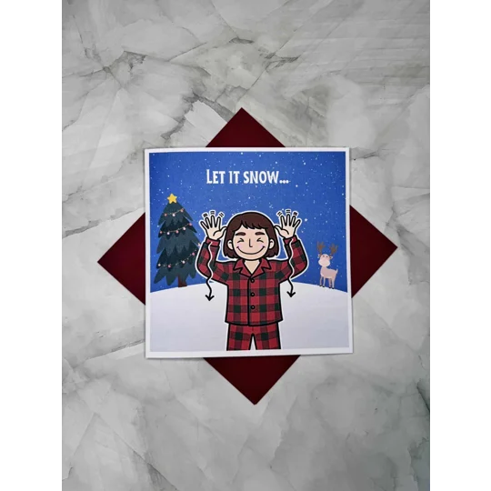 BSL Christmas Card: British Sign Language Fingerspelling, Snow, Let it Snow