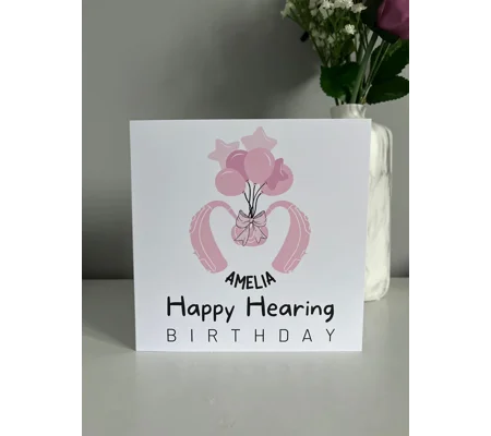 Hearing Aid Birthday Card: Inclusive Design, Deaf Awareness