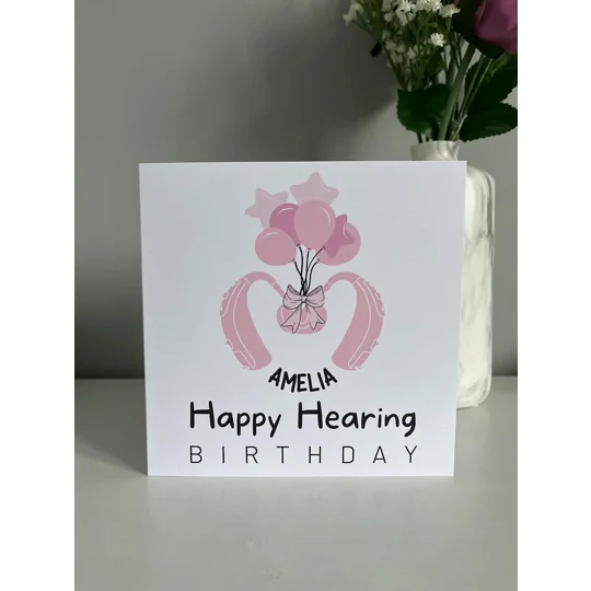 Hearing Aid Birthday Card: Inclusive Design, Deaf Awareness
