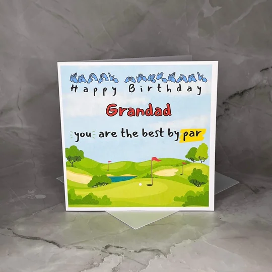 Golf Birthday Card: BSL Fingerspelling, Deaf Aware
