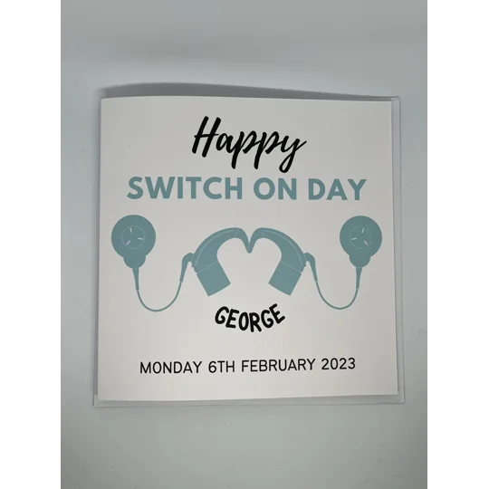 Cochlear Implant Switch On Day Card: Personalised Activation Day