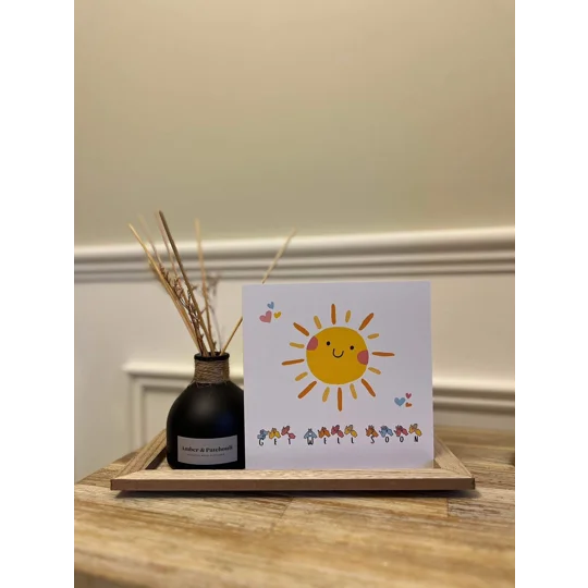 BSL Get Well Soon Card: British Sign Language Fingerspelling