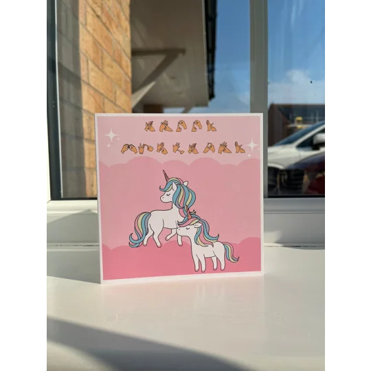 BSL 'Happy Birthday' Unicorn Card: British Sign Language Fingerspelling