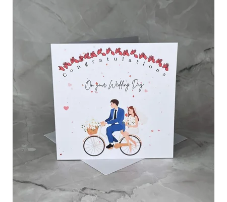 BSL Wedding Card: Bicycle Built For Two, Deaf Inclusive