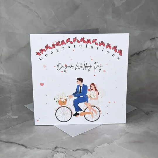 BSL Wedding Card: Bicycle Built For Two, Deaf Inclusive