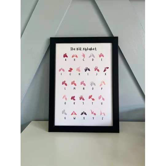 British Sign Language Fingerspelling Alphabet wall print, deaf awareness, inclusive print, hearing l