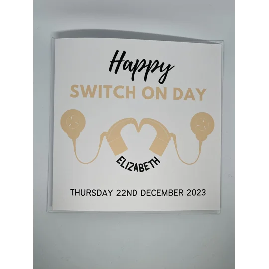 Cochlear Implant Switch On Day Card: Personalised Activation Day