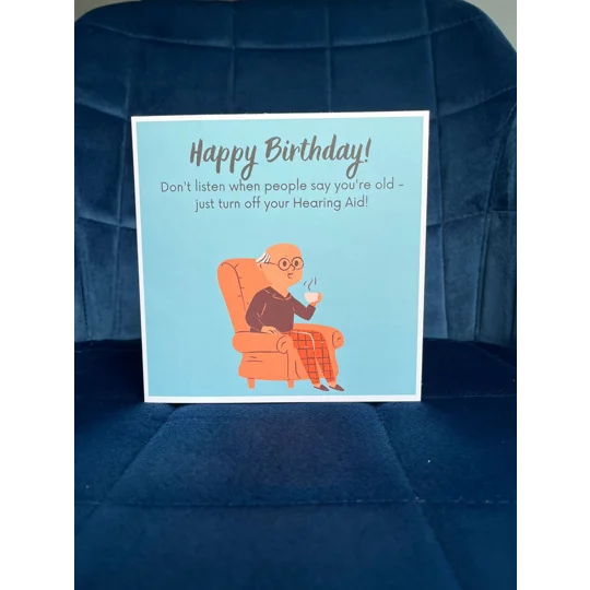 Funny Hearing Aid Birthday Card: Inclusive Design