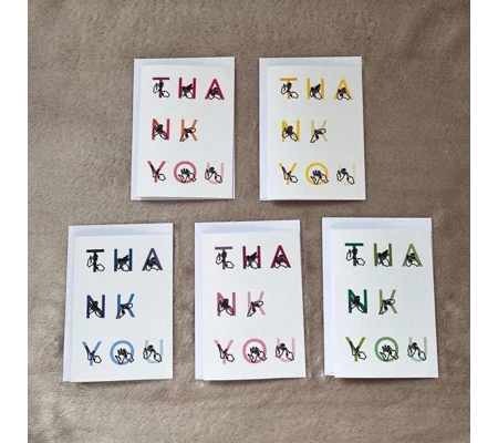 British Sign Language Thank You Cards: Individual Designs, Pack of 5