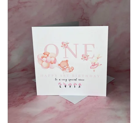 BSL 1st Birthday Card: Fingerspelling, Deaf Aware, Inclusive