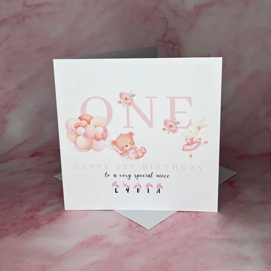 BSL 1st Birthday Card: Fingerspelling, Deaf Aware, Inclusive