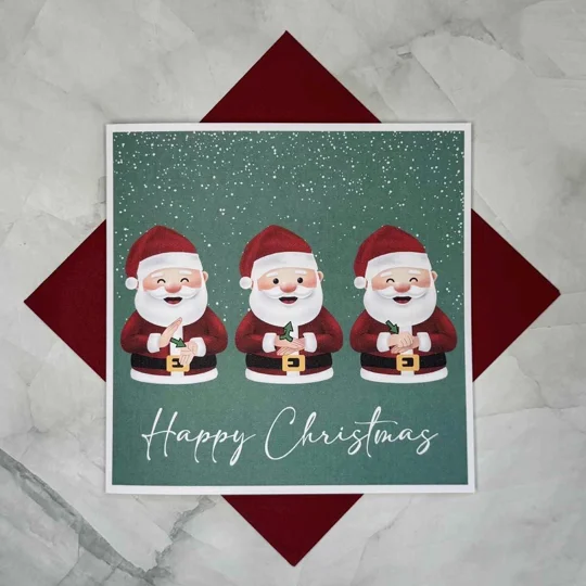 BSL Christmas Card, British Sign Language, BSL Fingerspelling, Inclusive Card, Hearing Loss, Xmas, 