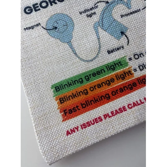 Cochlear Implant Information Storage Bag with Emergency Contacts & Diagram for Nursery, School, Chil