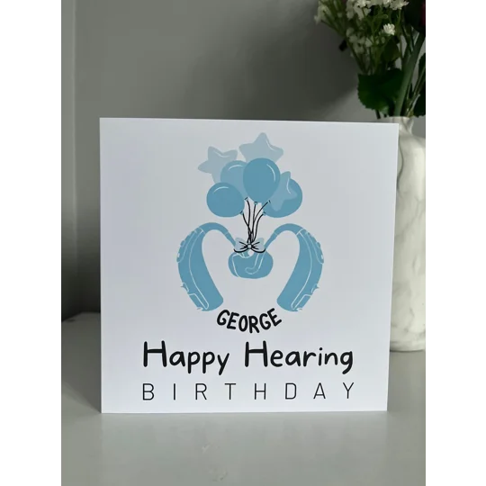 Hearing Aid Birthday Card: Inclusive Design, Deaf Awareness