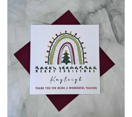 BSL Christmas Card: Fingerspelled 'Merry Christmas' British sign language, thank you teacher