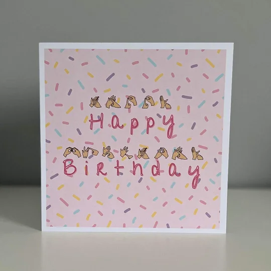 BSL 'Happy Birthday' Fingerspelling Card: Inclusive Design