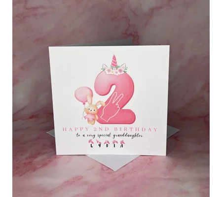 BSL 2nd Birthday Card: Fingerspelling, Deaf Awareness