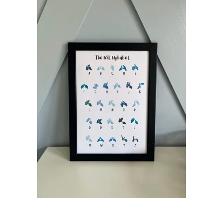 British Sign Language Fingerspelling Alphabet wall print, deaf awareness, inclusive print, hearing l