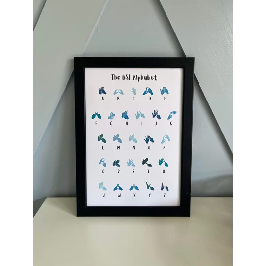British Sign Language Fingerspelling Alphabet wall print, deaf awareness, inclusive print, hearing l