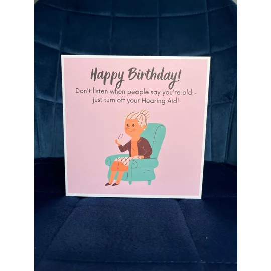Funny Hearing Aid Birthday Card: Inclusive Design