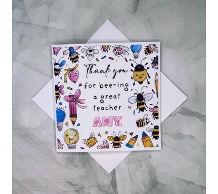BSL Teacher Thank You Card: Fingerspelling, Deaf Culture