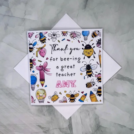 BSL Teacher Thank You Card: Fingerspelling, Deaf Culture