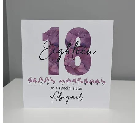 BSL 18th Birthday Card: Fingerspelling British Sign Language